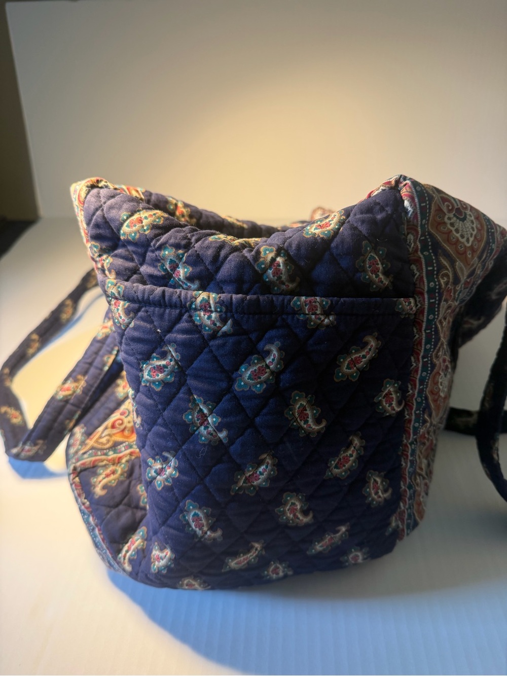 Vera Bradley Navy Quilted Paisley Tote with Rust and Cream Accents - Picture 3 of 9